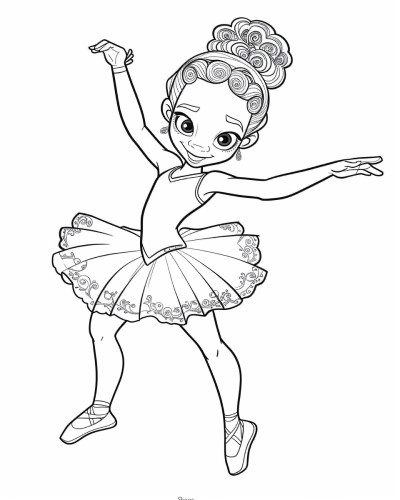 African American ballerina coloring page