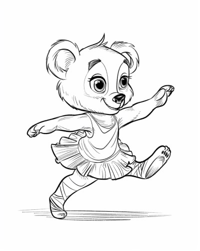 ballet bear coloring page