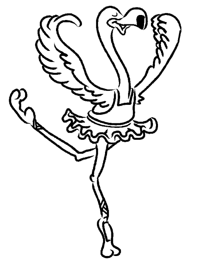 ballet flamingo coloring page