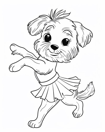 ballerina dog coloring page