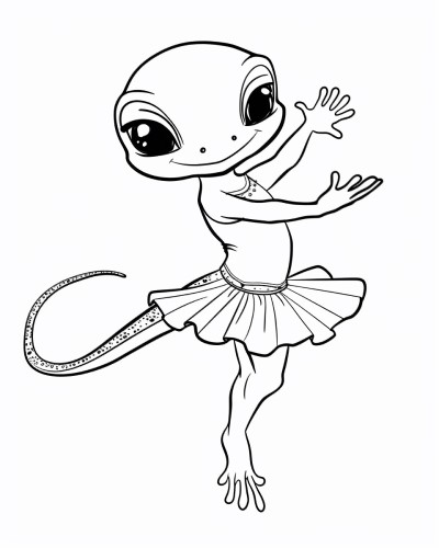 ballerina gecko coloring page