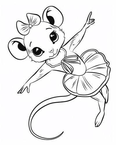 ballerina rat coloring page