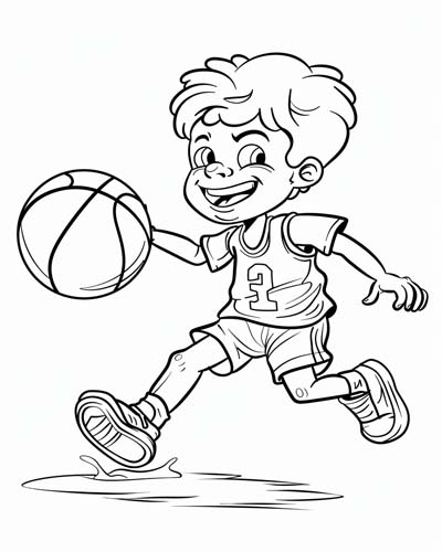 Basketball Boy coloring page