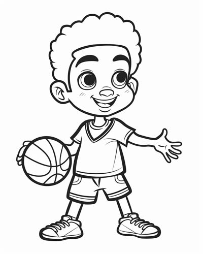Basketball Boy coloring page
