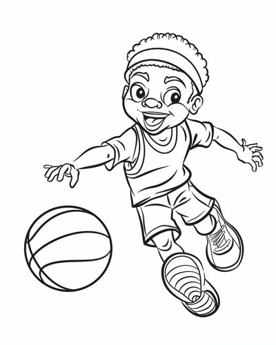 Fast break coloring page