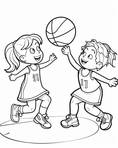 Jump ball coloring page