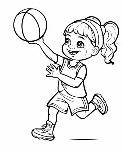 Basketball girl coloring page