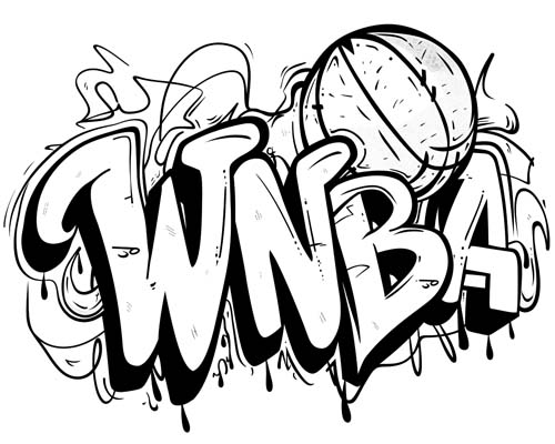 graffiti coloring page of WNBA