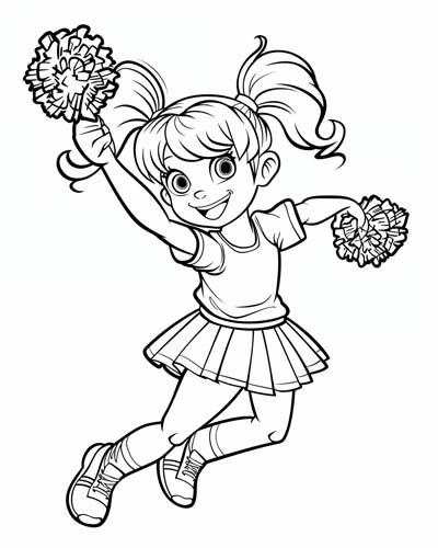 Cheerleader coloring page