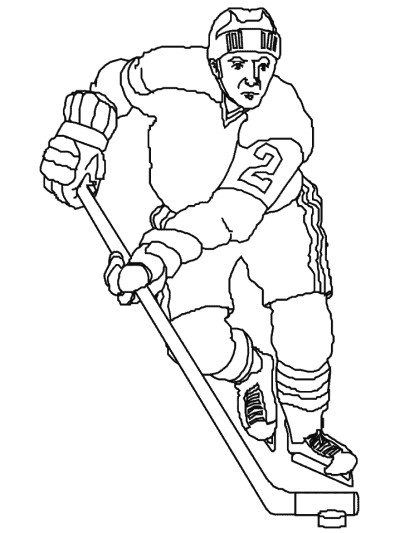 hockey player coloring page