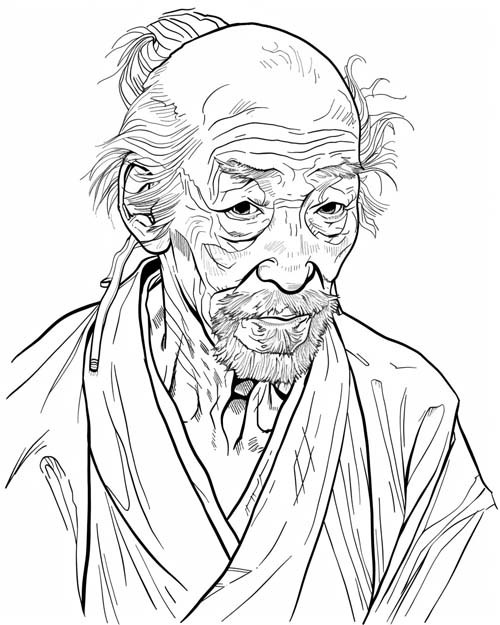 coloring page of Mr. Miyagi