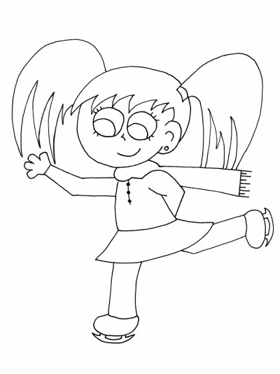 Skating Girl coloring page