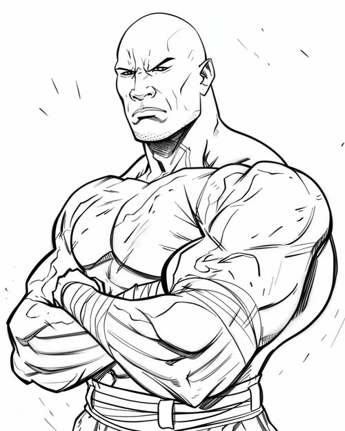 coloring page of The Rock
