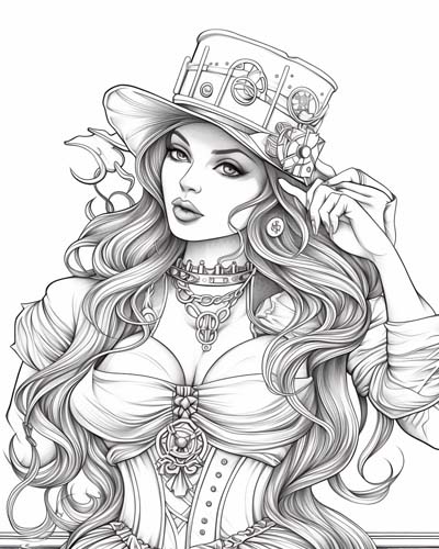 Victorian corset coloring page