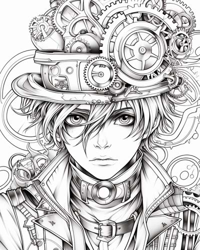 Steampunk boy with tophat
