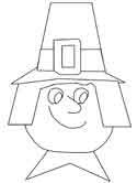 Thanksgiving pilgrim coloring page