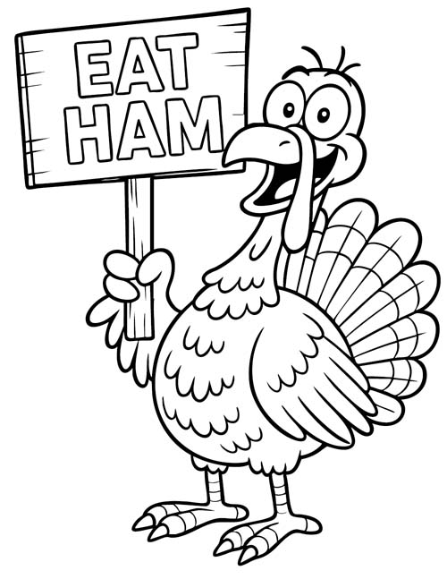 eat ham! turkey coloring page