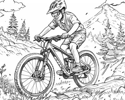 Mountain bike Coloring Page