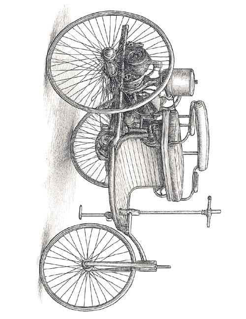 Benz Patent Motorwagen coloring page