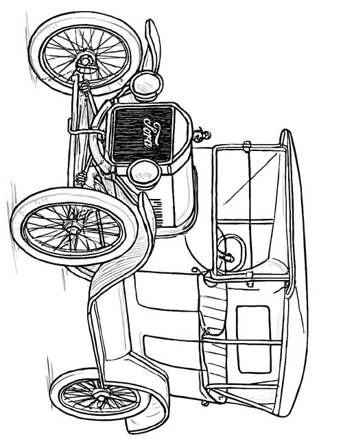 Model-T ford coloring page