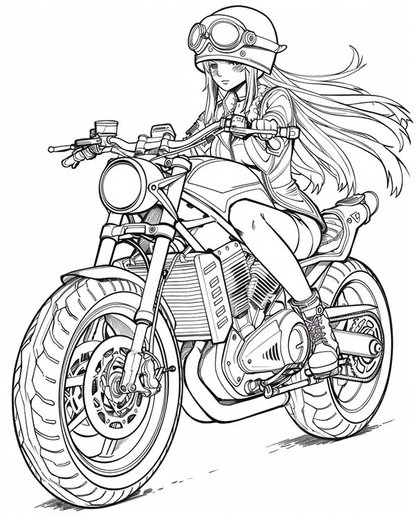 motorcycle coloring page