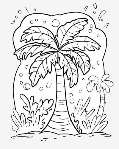 palm tree coloring page
