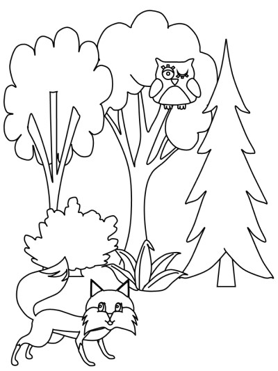 forest coloring page