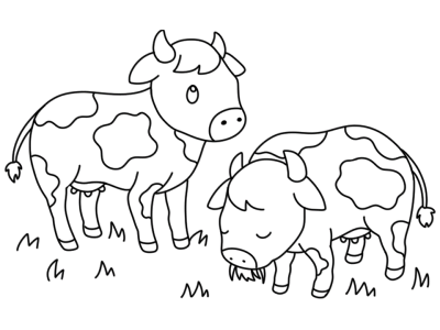 Paul Bunyan coloring page: cows