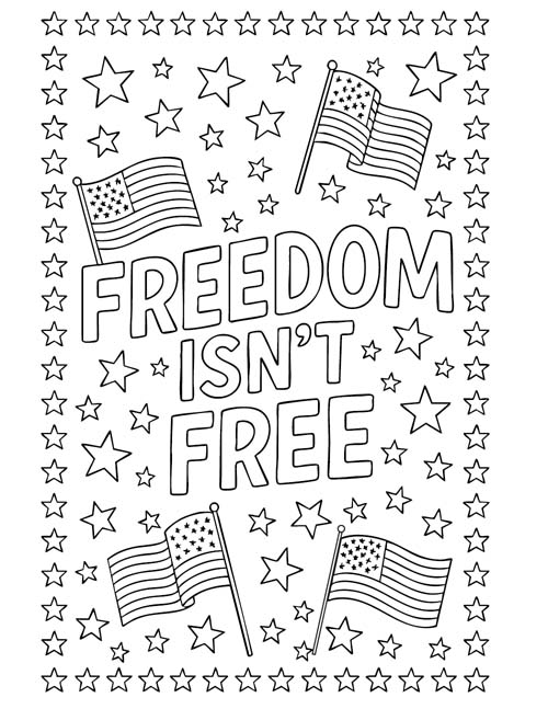 word art coloring page - Freedom Isn't Free