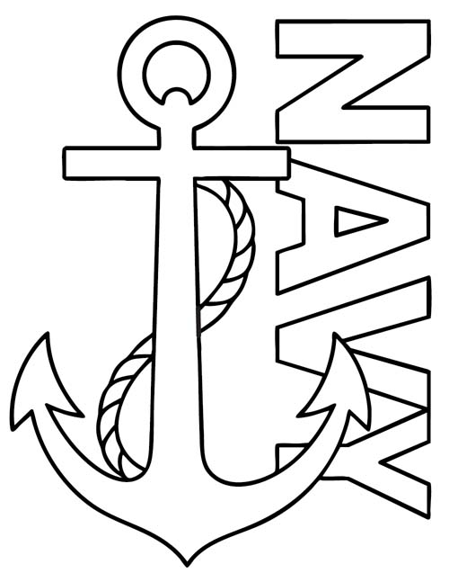 navy anchor coloring page