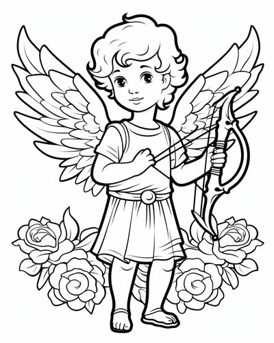 cupid coloring page