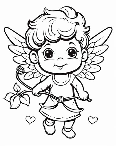 child cupid coloring page