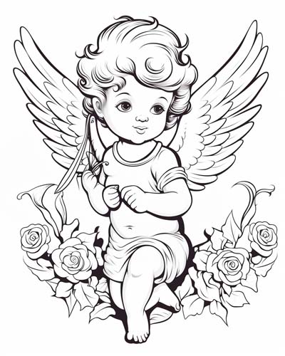 cupid coloring page