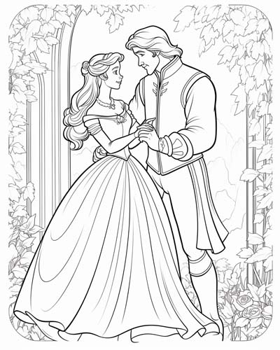 Fairy tale couple dancing