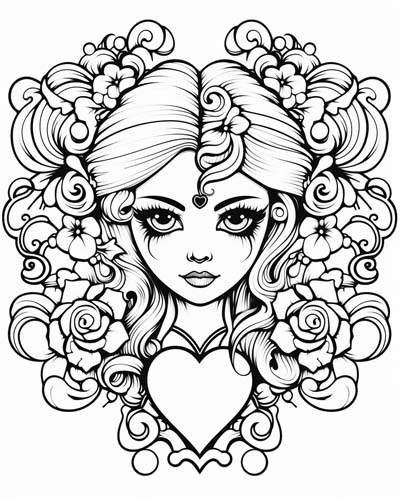 Valentine's Day girl with heart
