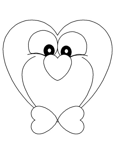 Valentine's Day heart owl coloring page