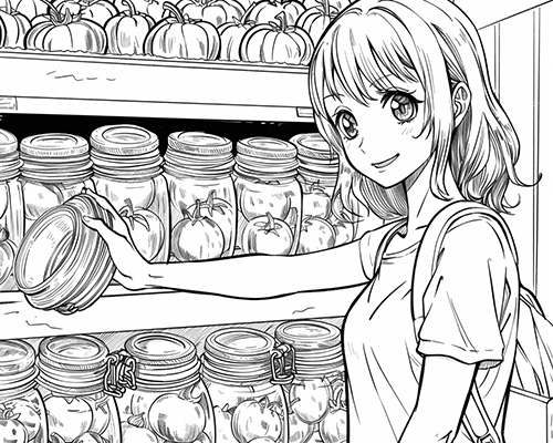 tomato preserves coloring page