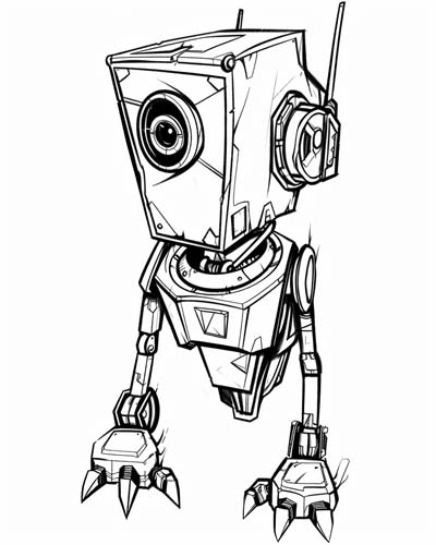 Claptrap from borderlands coloring page