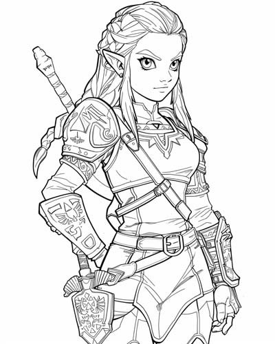 Legend of Zelda coloring page