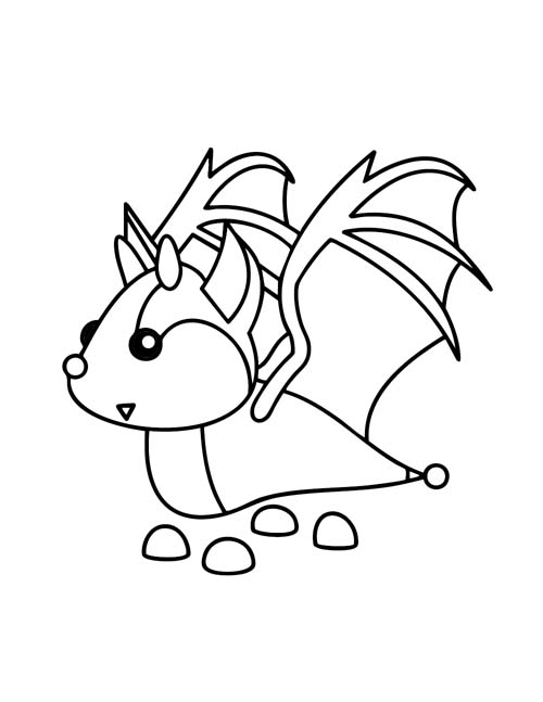 coloring page of a roblox adopt me bat dragon