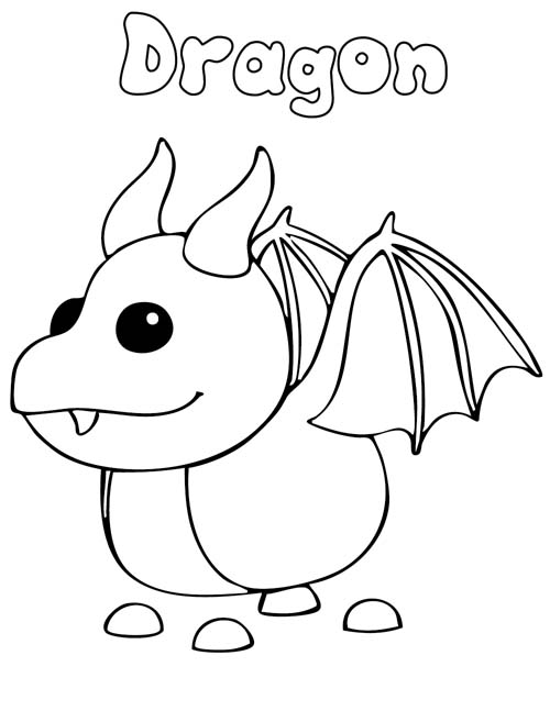 labeled coloring page of a roblox adopt me dragon