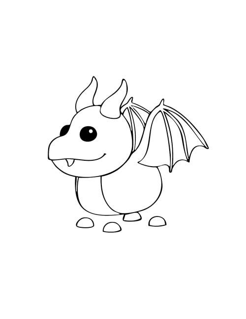 coloring page of a roblox adopt me dragon