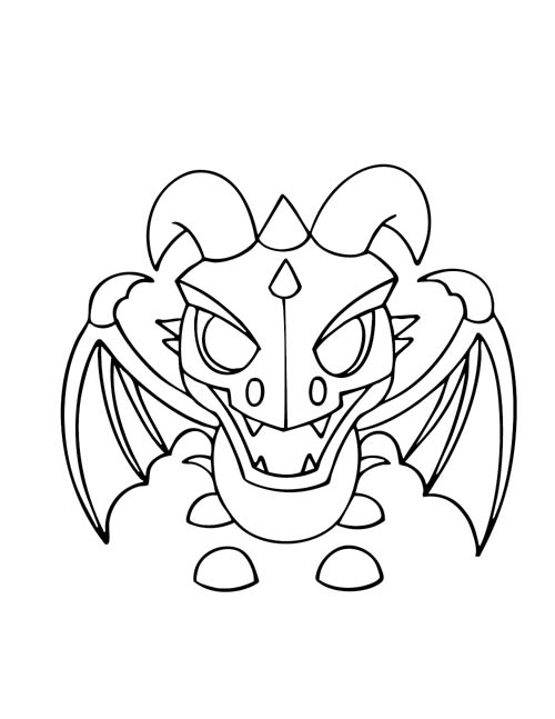 coloring page of a roblox adopt me frost dragon