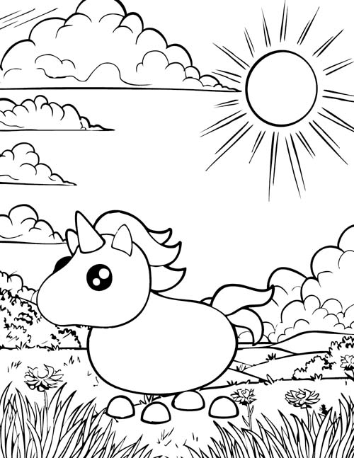 Roblox Adopt-Me Unicorn Coloring Pages