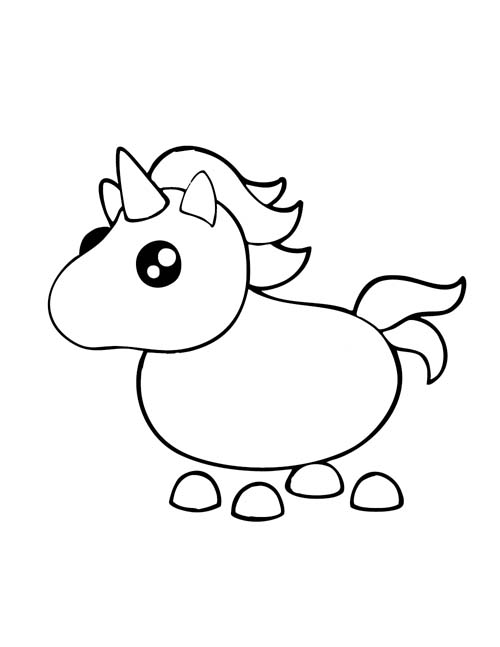 coloring page of a roblox adopt me Unicorn