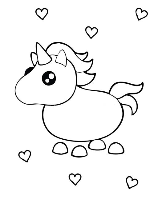 Roblox Adopt-Me Unicorn Coloring Pages