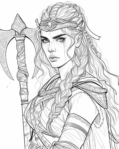 the norse goddess, Freya coloring page