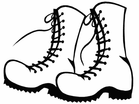 winter boots coloring page