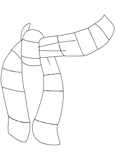 winter scarf coloring page