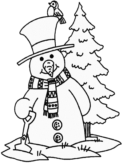 snowman coloring page
